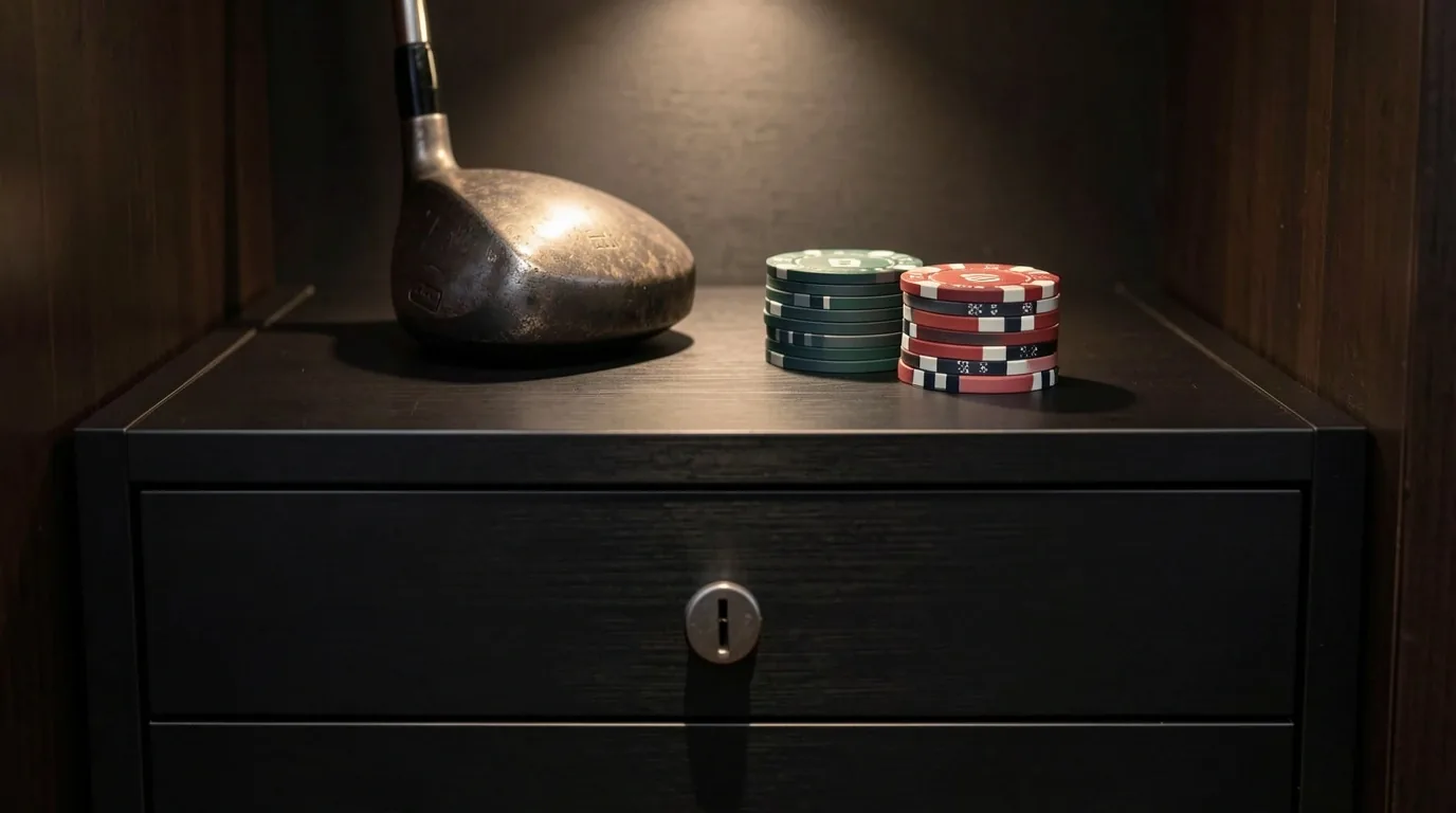 Détail de précision golf et jetons de poker Le Montelle